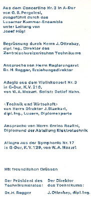 Programm Diplomfeier